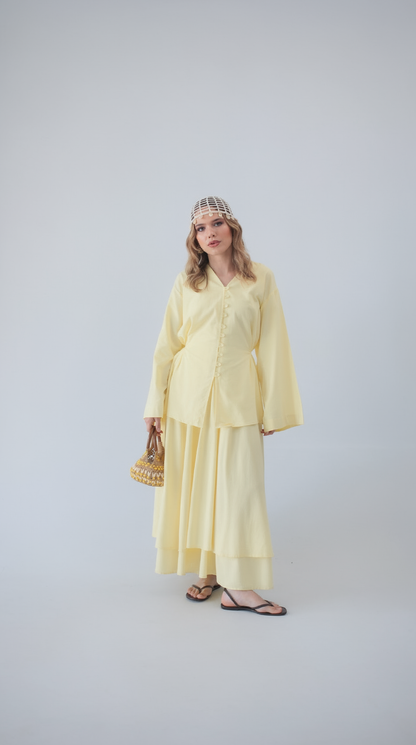 Elara Button-Front Skirt Set